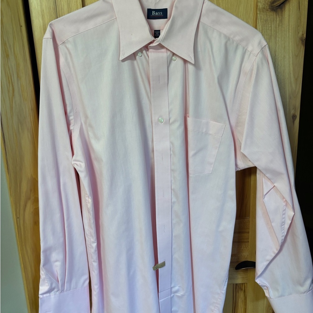 Bass Men’s Pink Button Down Shirt 16 - 16 1/2 L